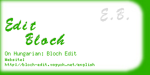 edit bloch business card